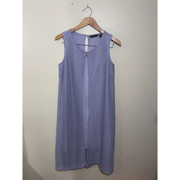 H By Halston Sleeveless Knit Dress Womens 4P Layered Lavender Purple - Picture 2 of 8